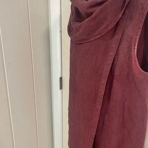 Bryn Walker 100% Cotton Burgundy Layered Cowl Neck Tunic